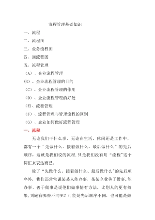 流程管理基础知识