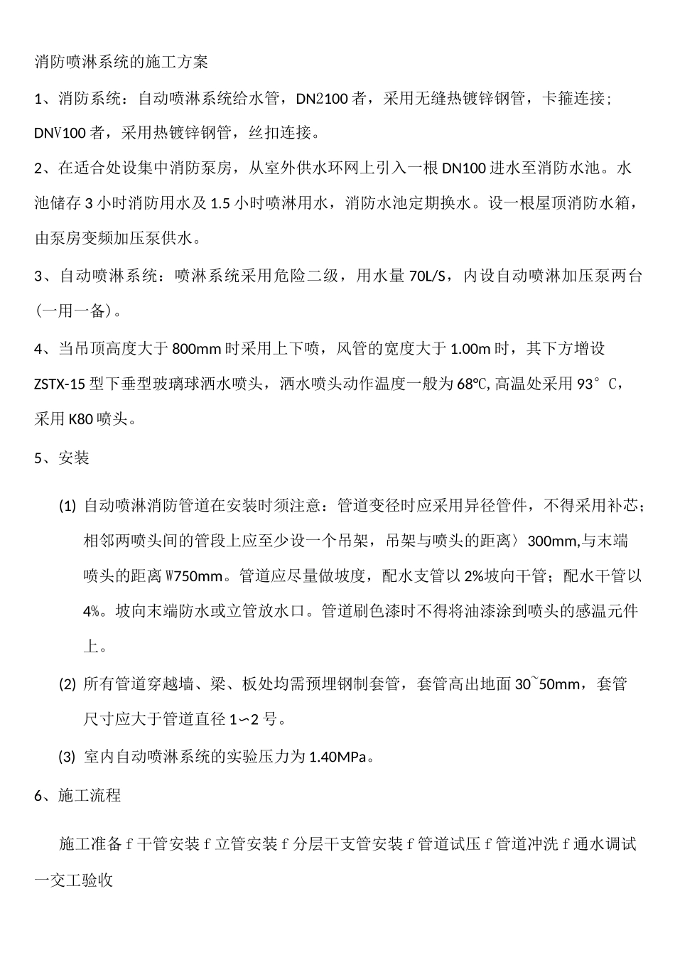 消防喷淋系统的施工方案_第1页