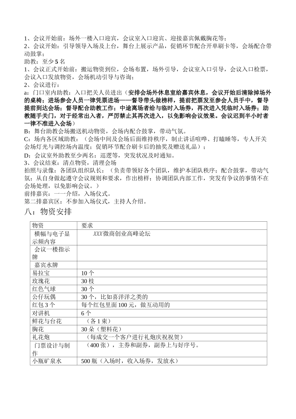 会议流程执行方案(XX客户执行样板)_第2页