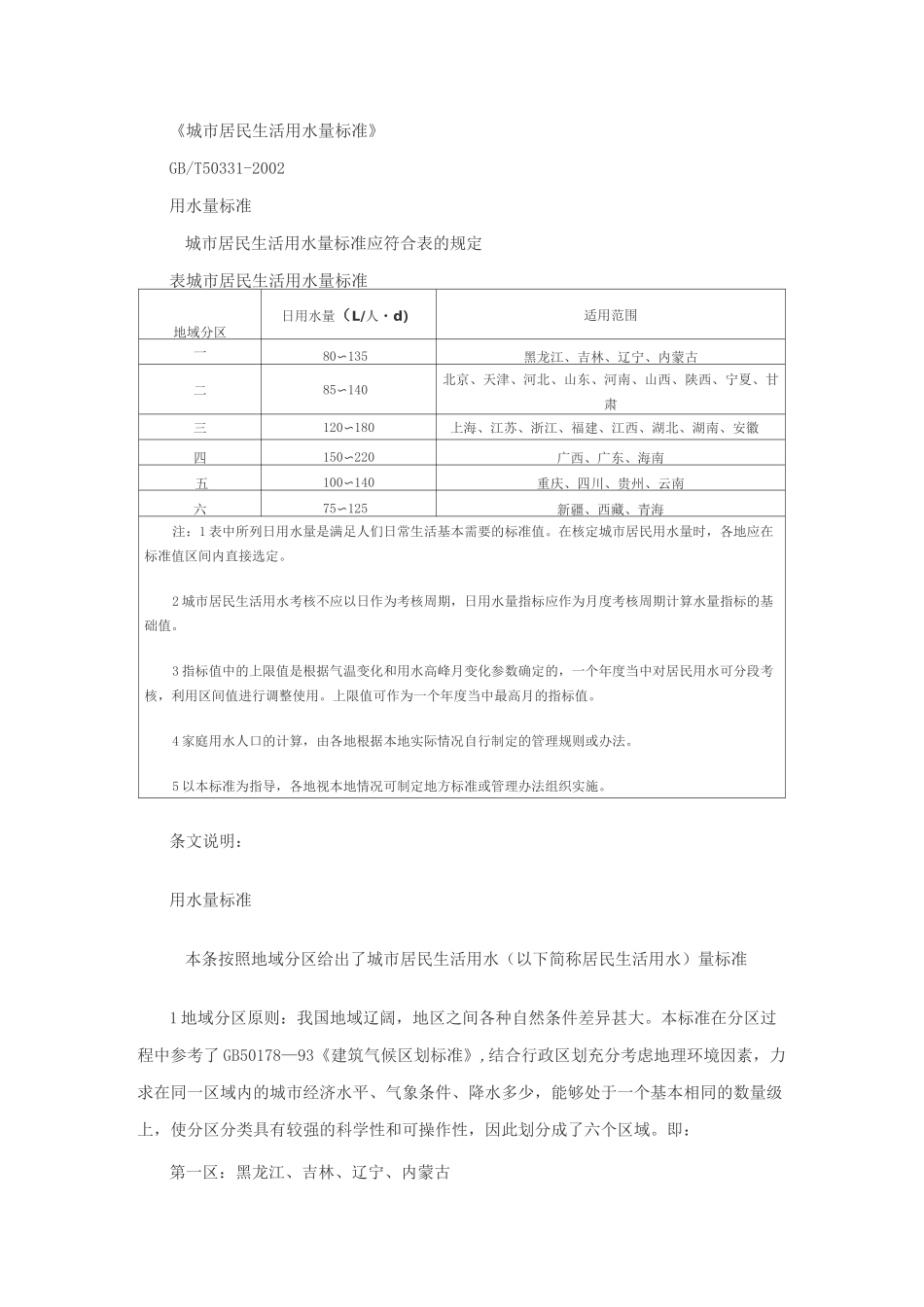 城市居民生活用水量标准_第1页