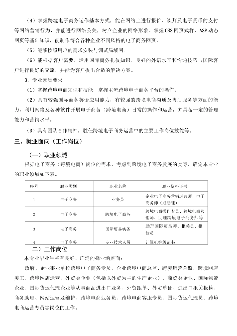 电子商务跨境电商人才培养及教学计划_第2页