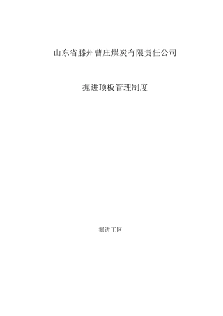 掘进顶板管理制度