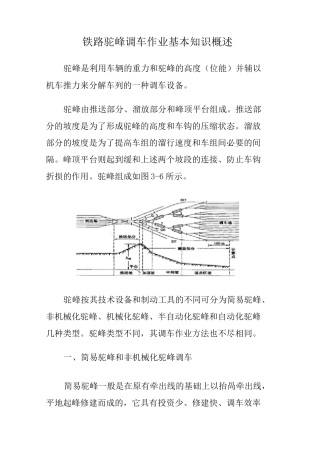 铁路驼峰调车作业基本知识概述