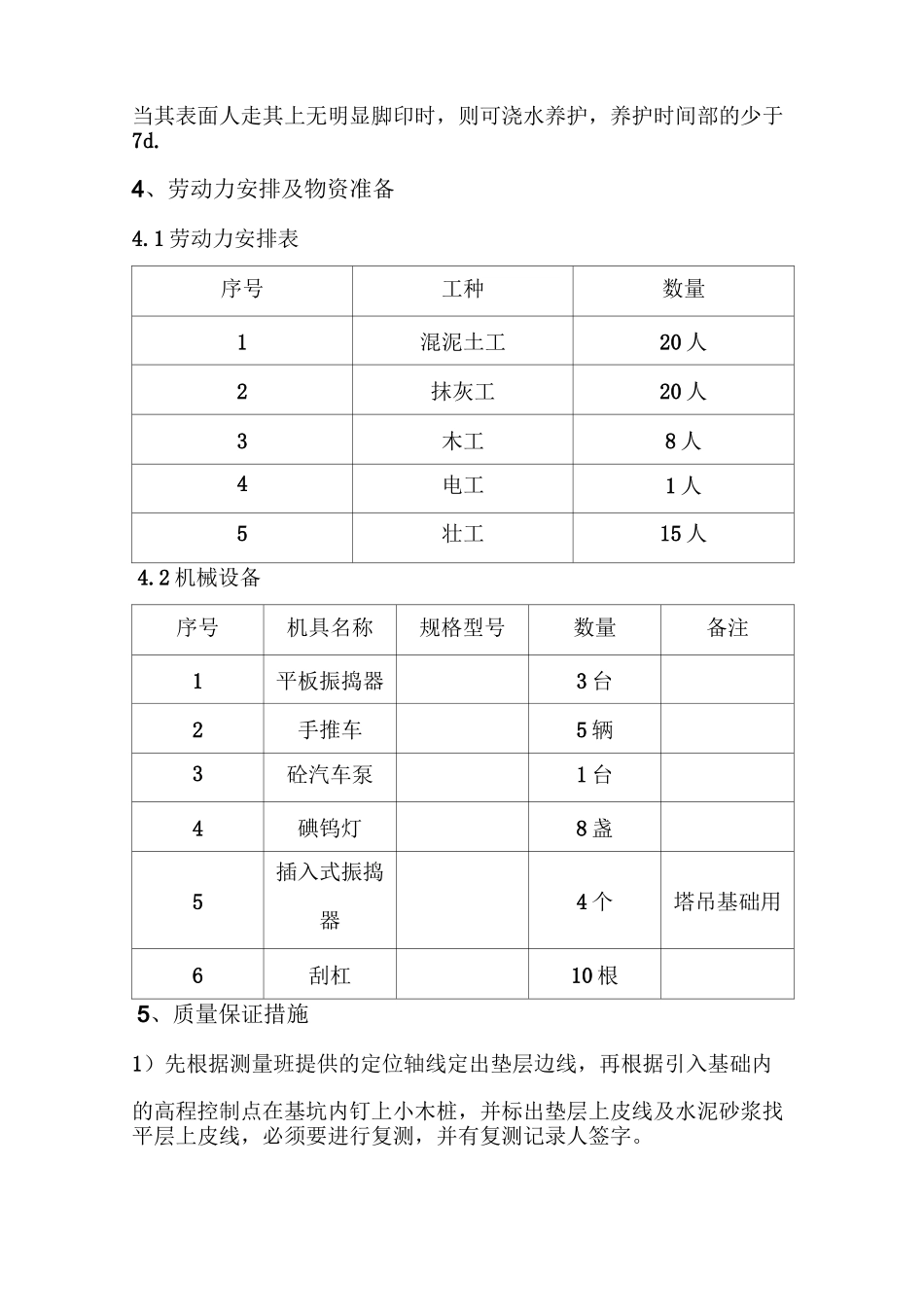 砼垫层施工方案 文档_第2页