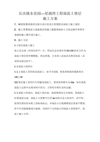 砼垫层施工方案 文档