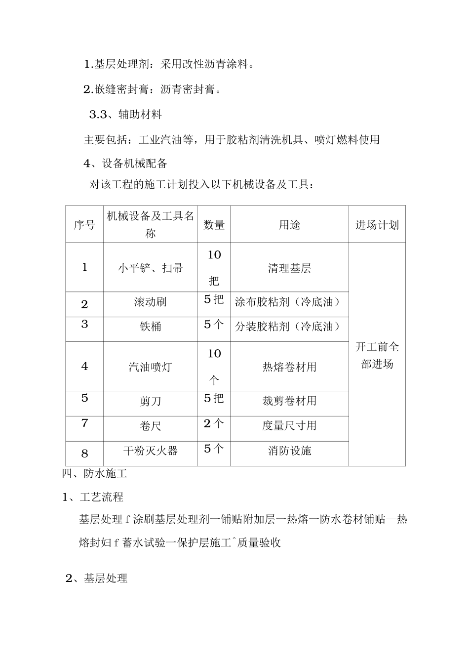 屋面SBS卷材防水工程施工组织设计方案_第3页