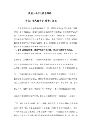 浅谈小学作文教学策略