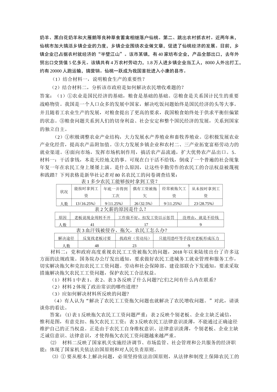 高三政治-高考三农问题专题复习 最新_第3页