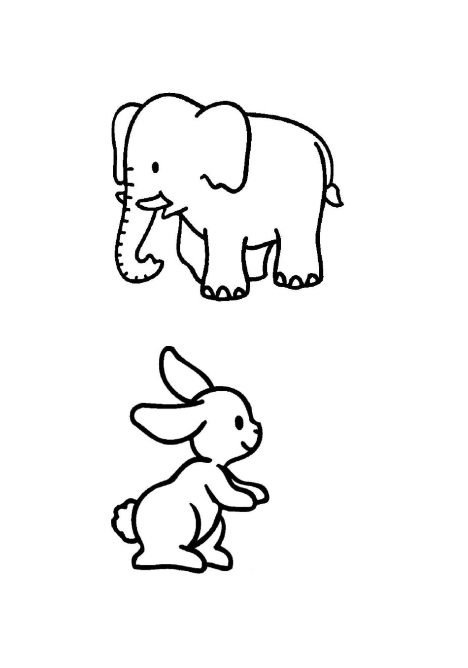 儿童简笔涂色画(卡通动物、蔬菜水果)A4_第1页