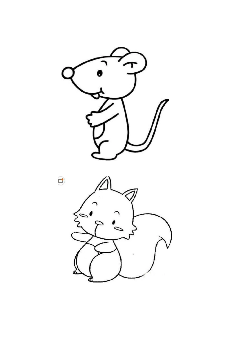 儿童简笔涂色画(卡通动物、蔬菜水果)A4_第2页