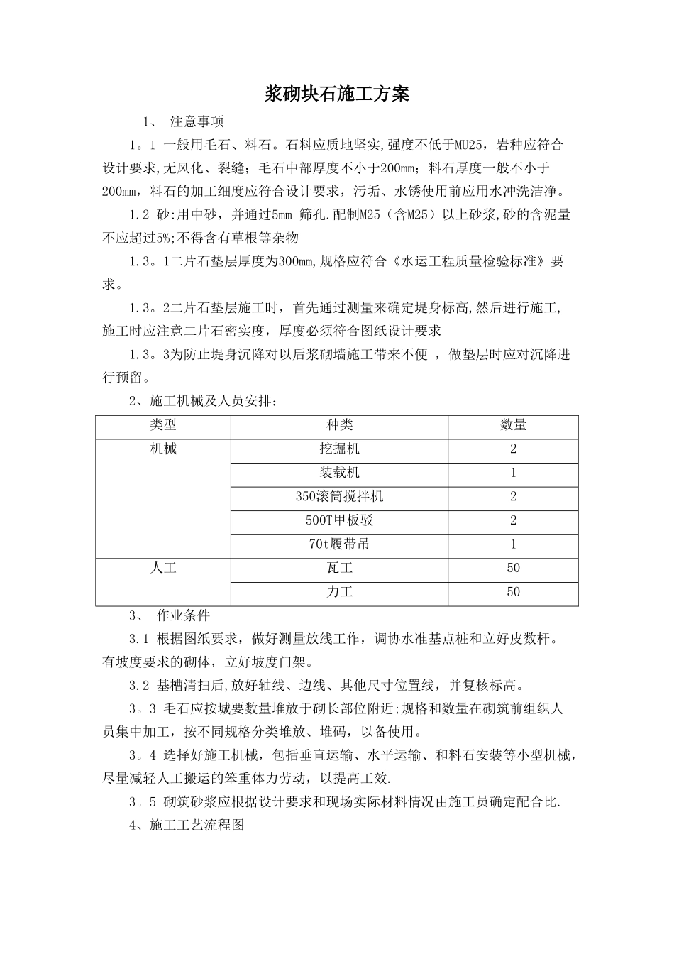 浆砌块石施工技术方案_第1页