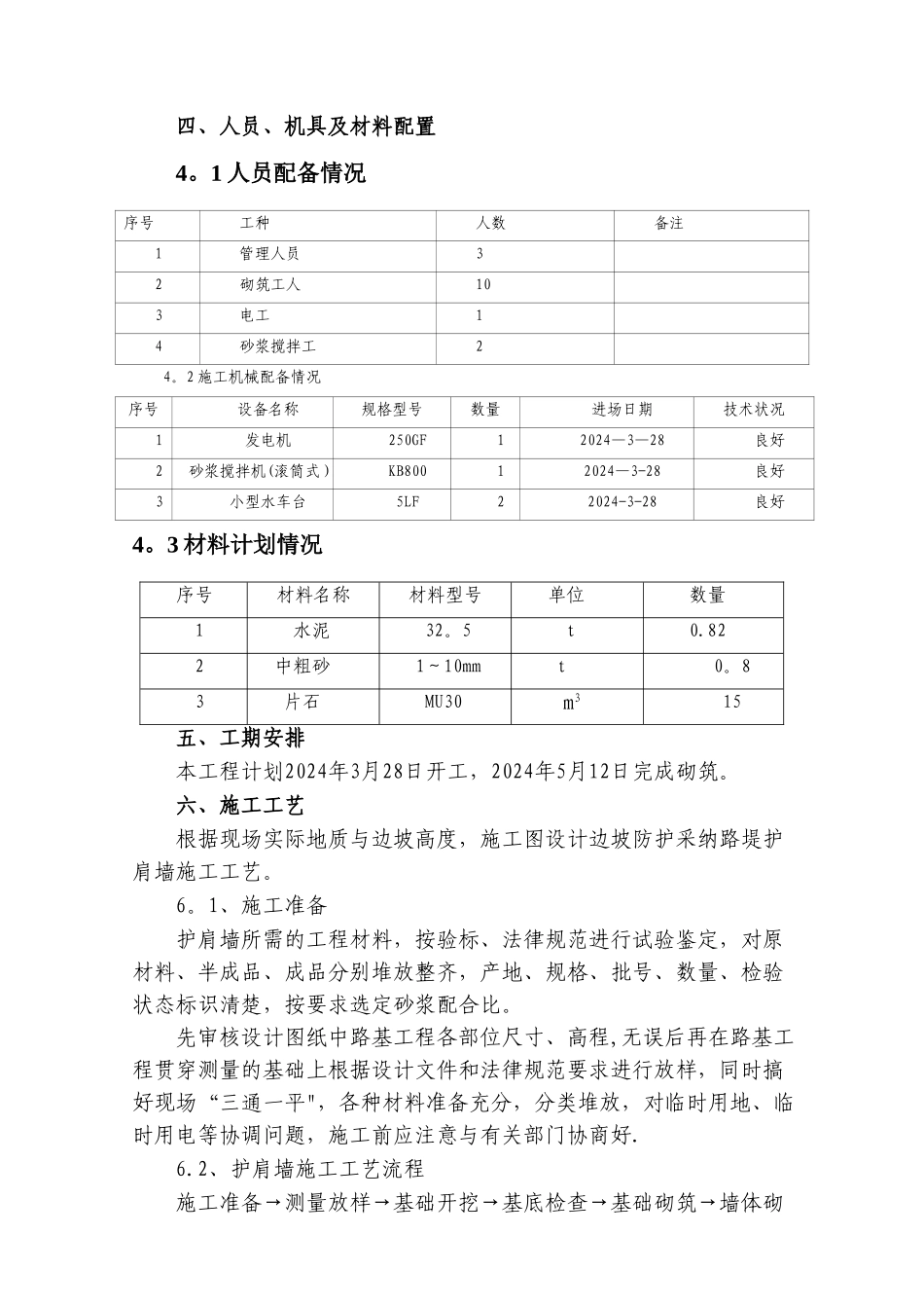 浆砌护肩墙施工方案_第2页
