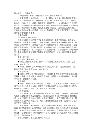 测绘工程学科简介