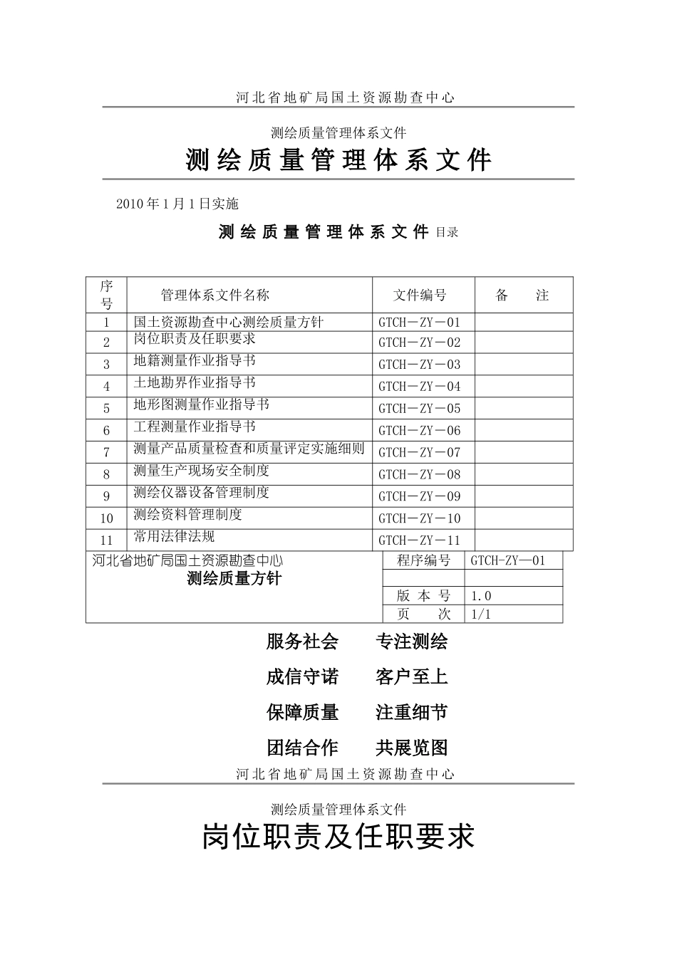 测绘质量管理体系文件_第1页
