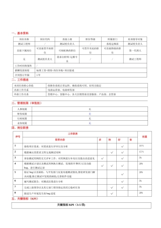 测试工程师岗位说明书