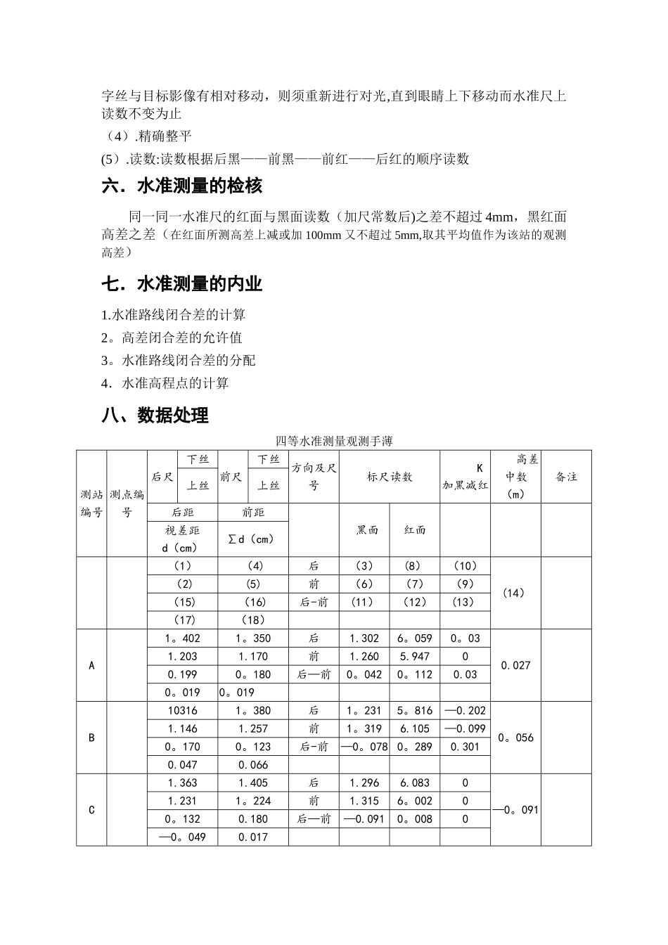 测量学闭合导线测量实习报告-2_第3页