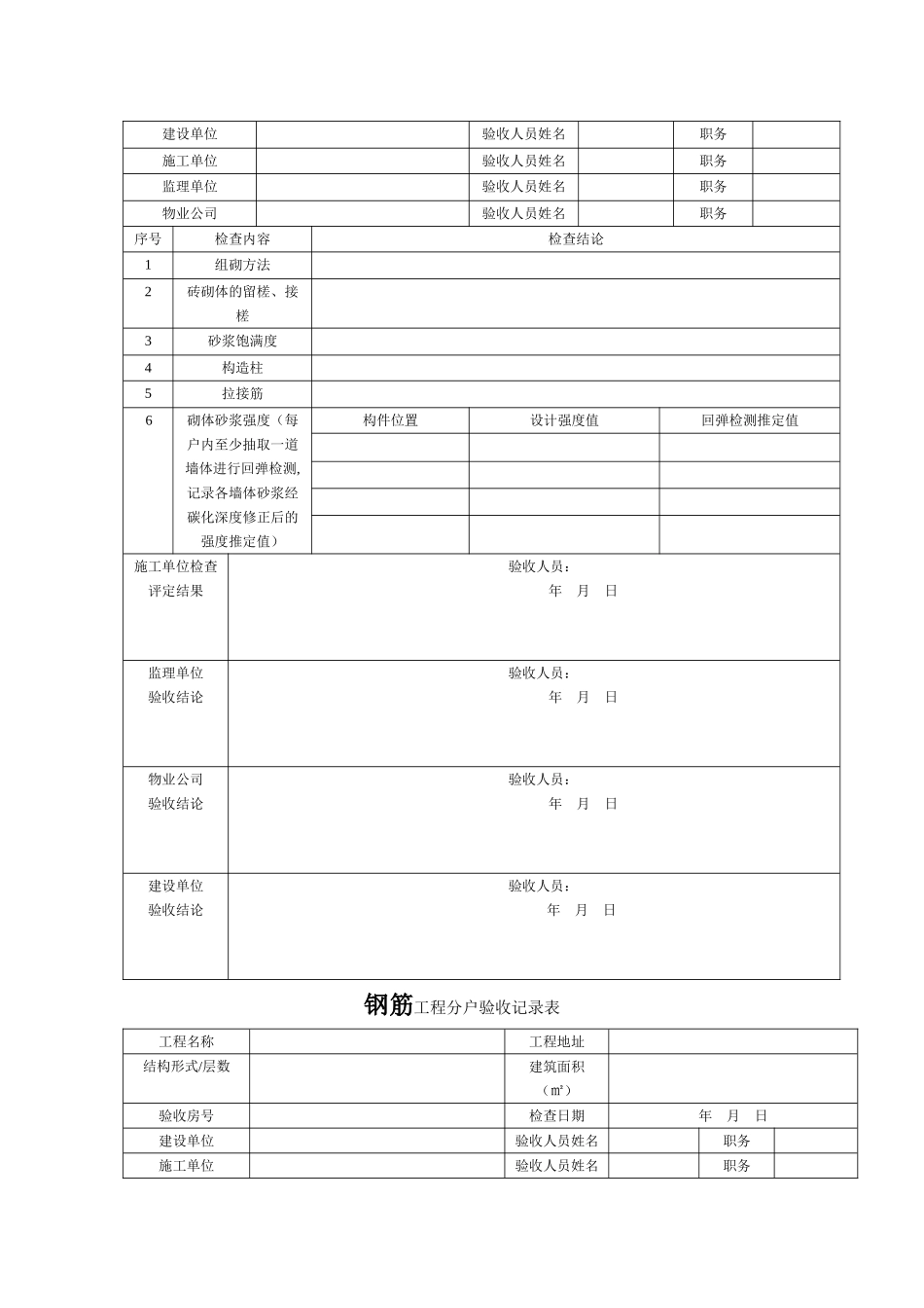 济南住宅工程质量分户验收表格[空白]_第2页
