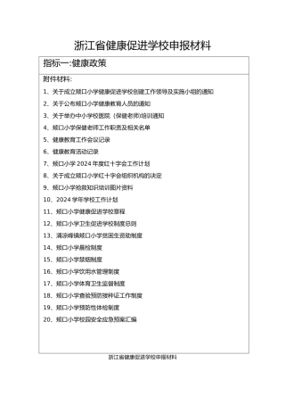 浙江省健康促进学校申报材料