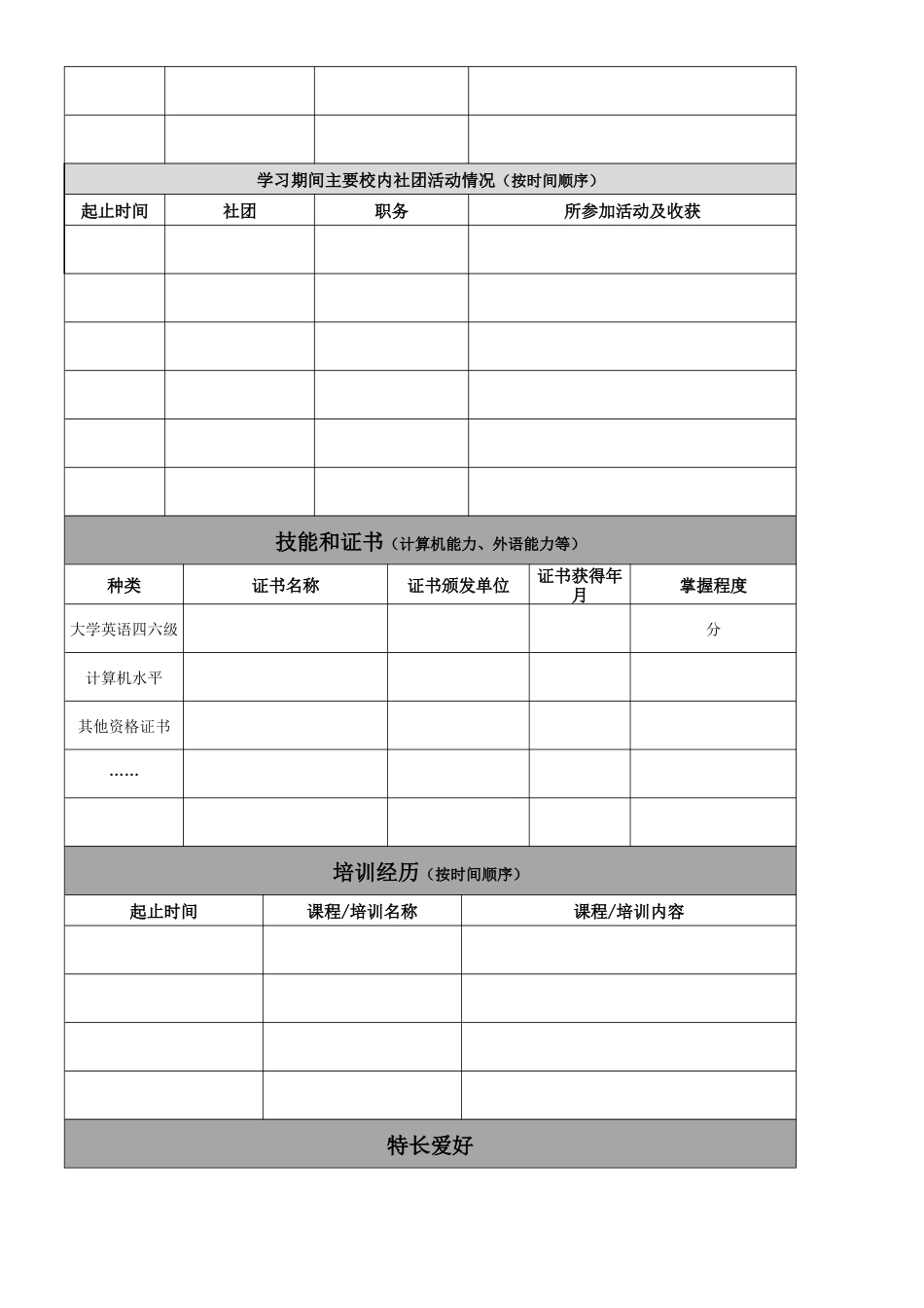 浦发银行实习申请表在校生_第3页