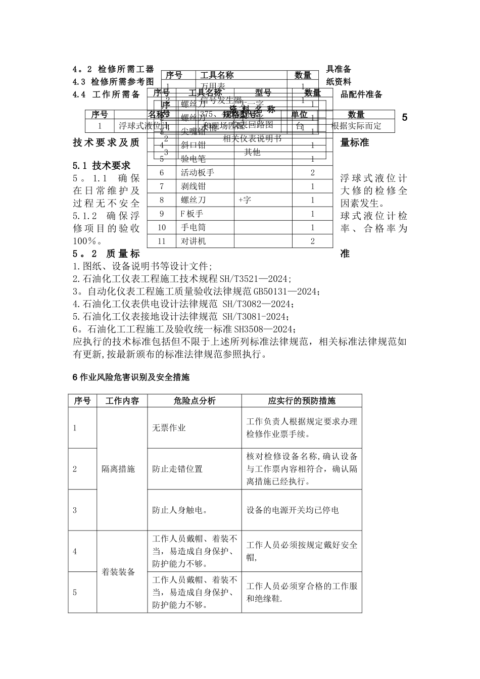 浮球式液位计检维修作业指导书_第2页
