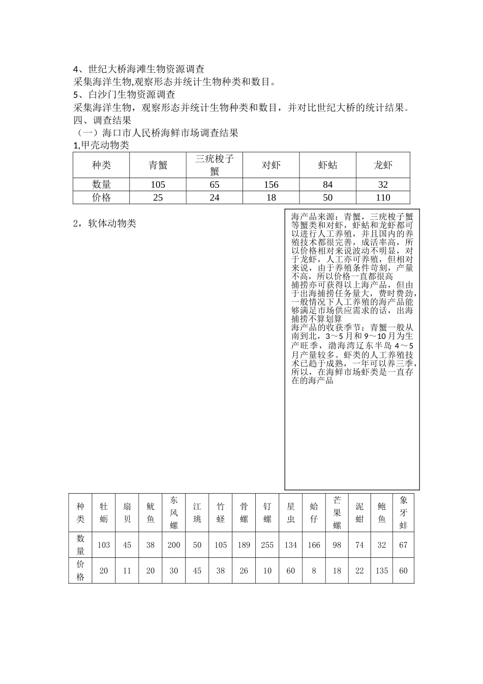 海洋生物资源调查实践报告_第2页