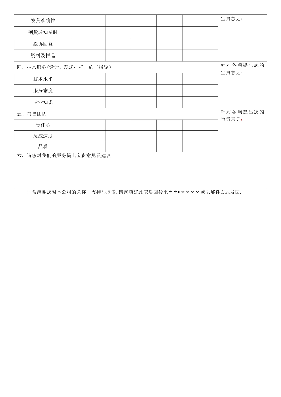 涂料顾客满意度调查表_第3页
