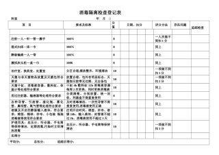 消毒隔离检查登记表