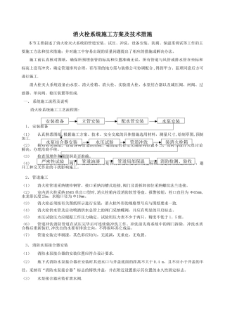 消火栓系统施工方案及技术措施