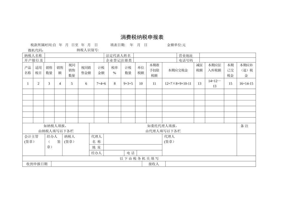 消费税纳税申报表及填表说明_第1页