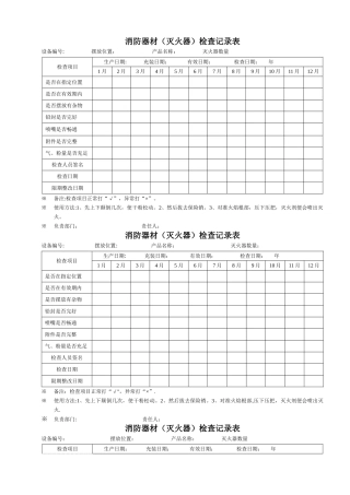 消防器材检查记录表