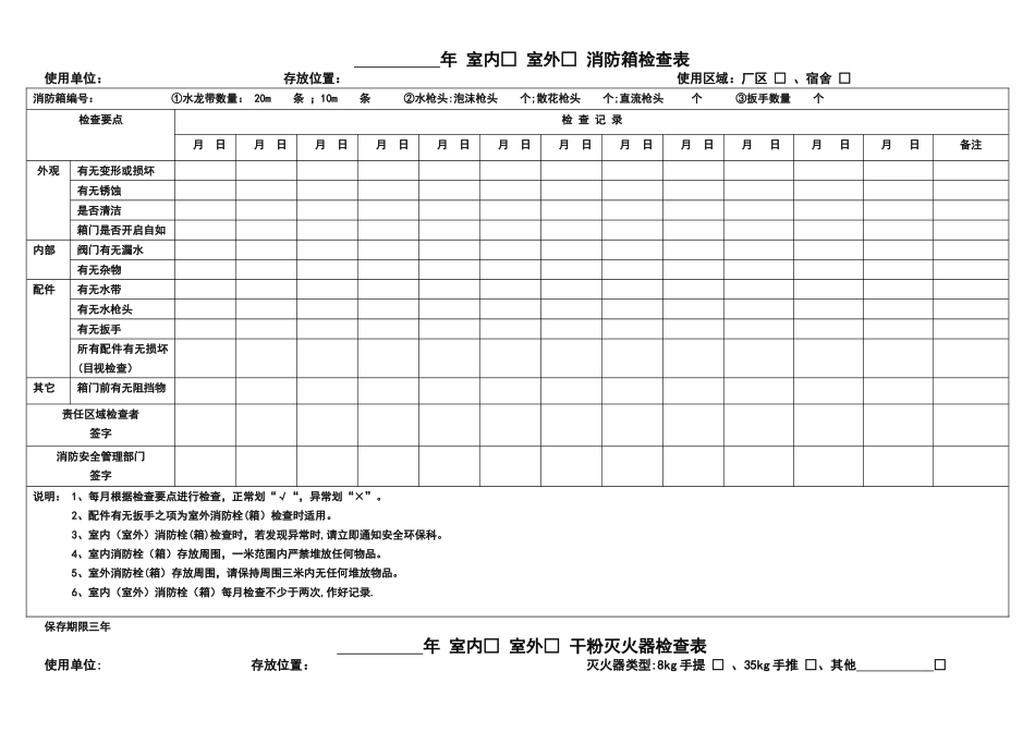 消防器材维护保养记录表_第1页