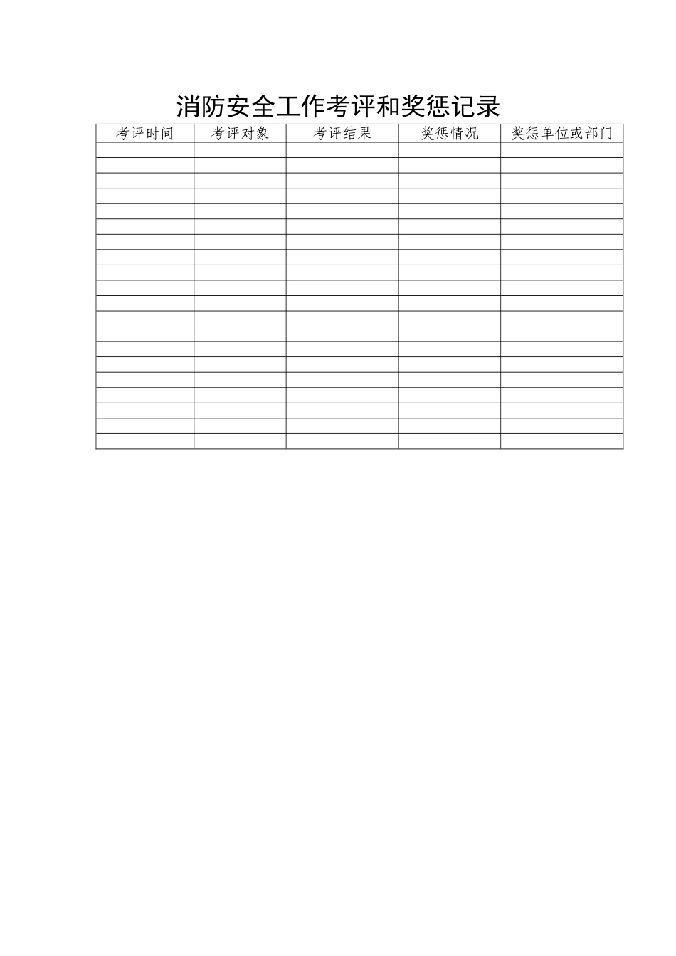 消防安全工作考评和奖惩记录_第1页