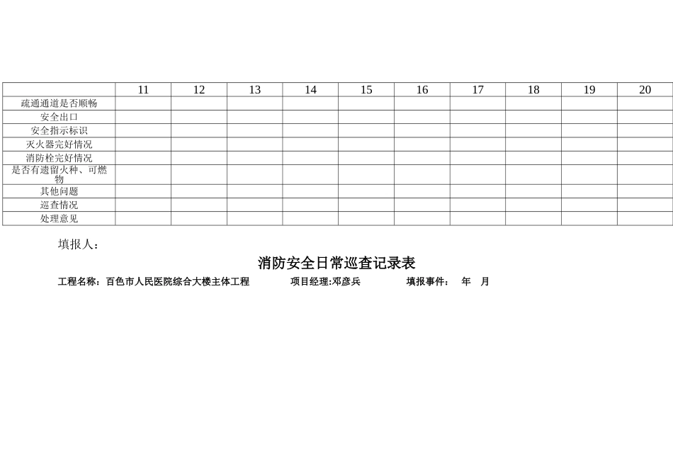 消防安全日常巡查记录表_第2页