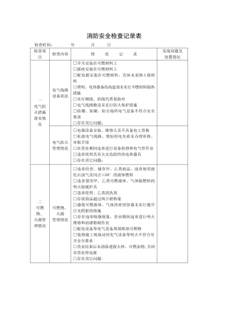 消防安全检查记录表