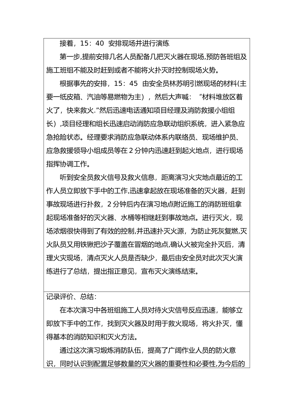 消防安全演练记录_第2页