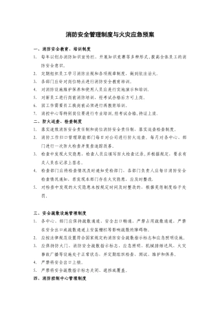 消防安全管理制度与火灾应急预案