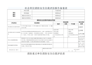 消防安全自我评估