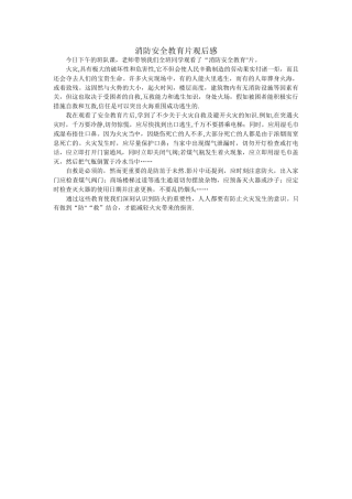 消防安全视频观后感