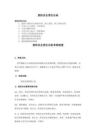 消防安全责任目标