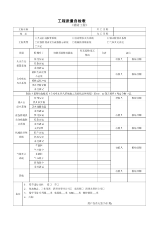 消防工程施工验收单全套样板