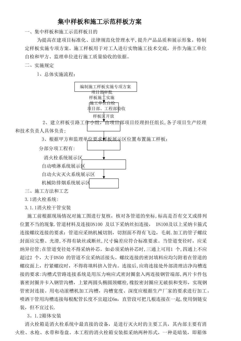 消防工程项目样板区、样板间方案_第1页