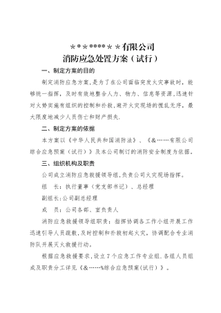消防应急处置方案