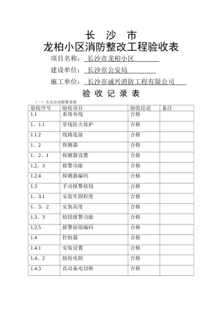 消防整改工程验收表