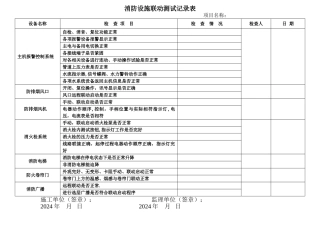 消防联动测试记录表