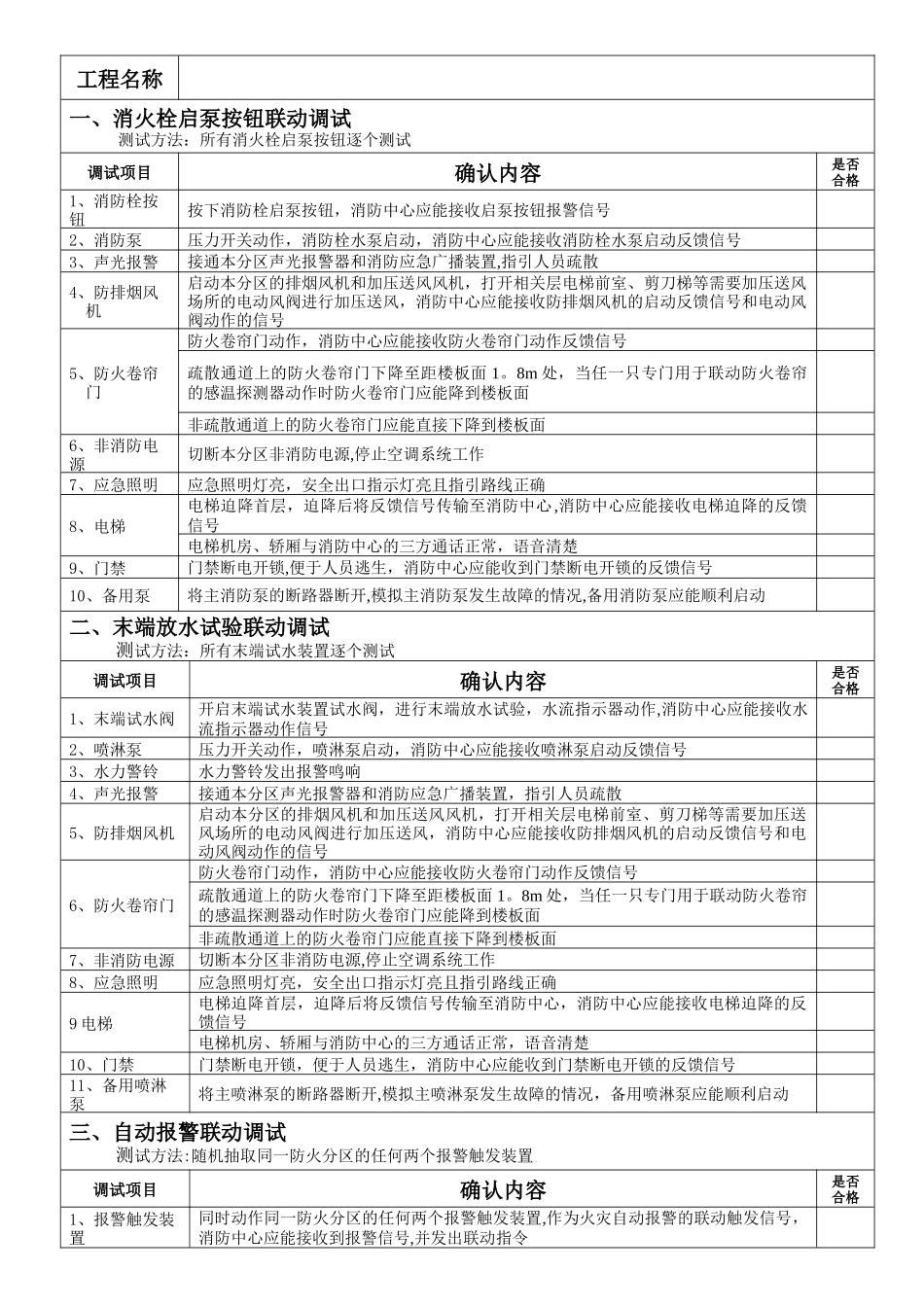 消防联动调试记录表_第1页