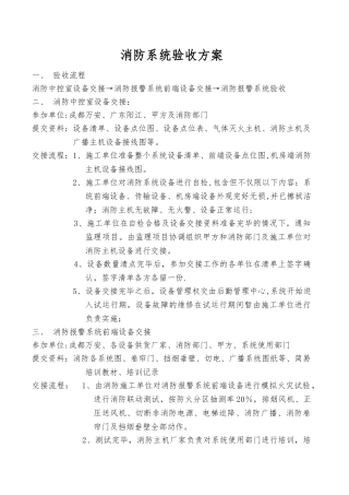 消防验收方案及标准