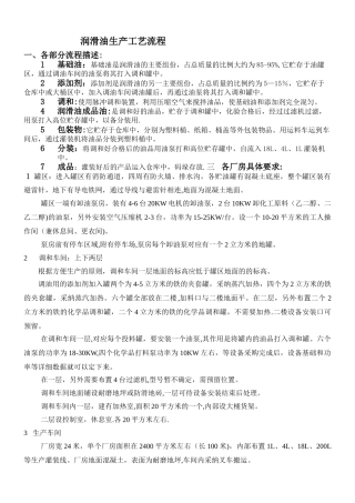 润滑油生产工艺流程