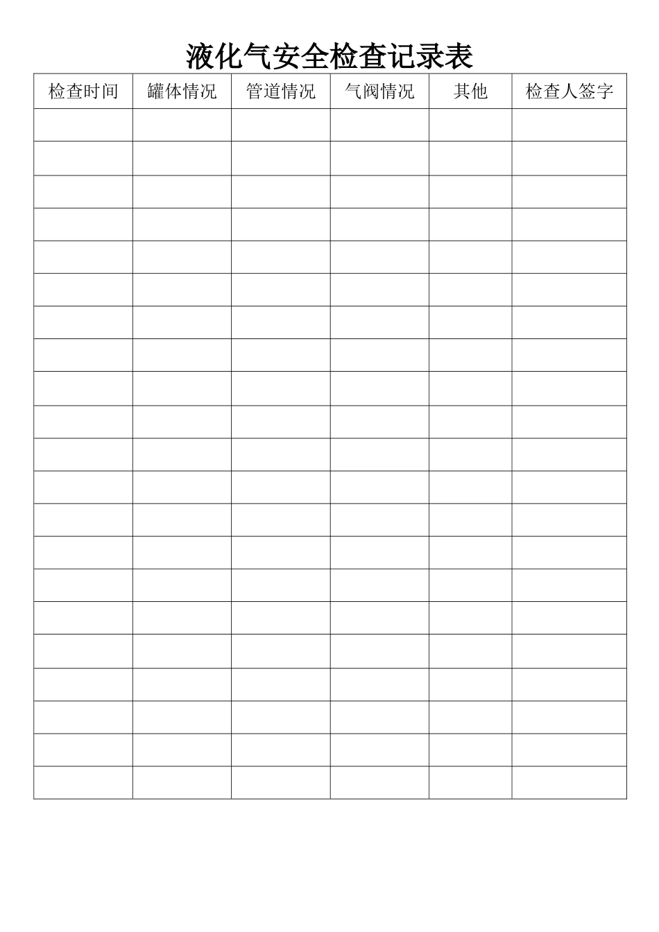 液化气安全检查记录表_第1页