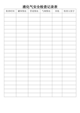 液化气安全检查记录表