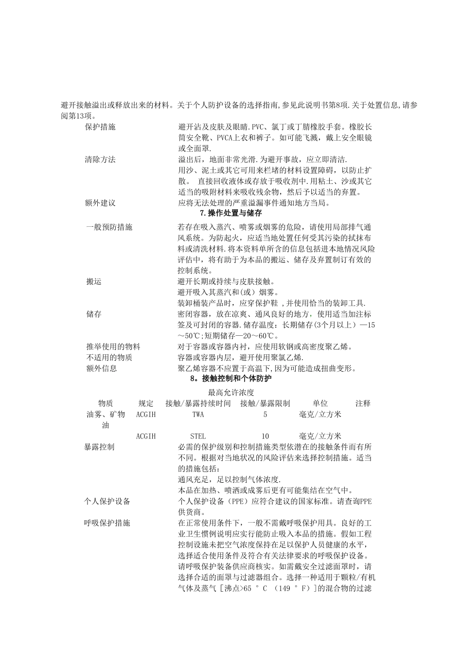 液压油安全技术说明书MSDS_第2页